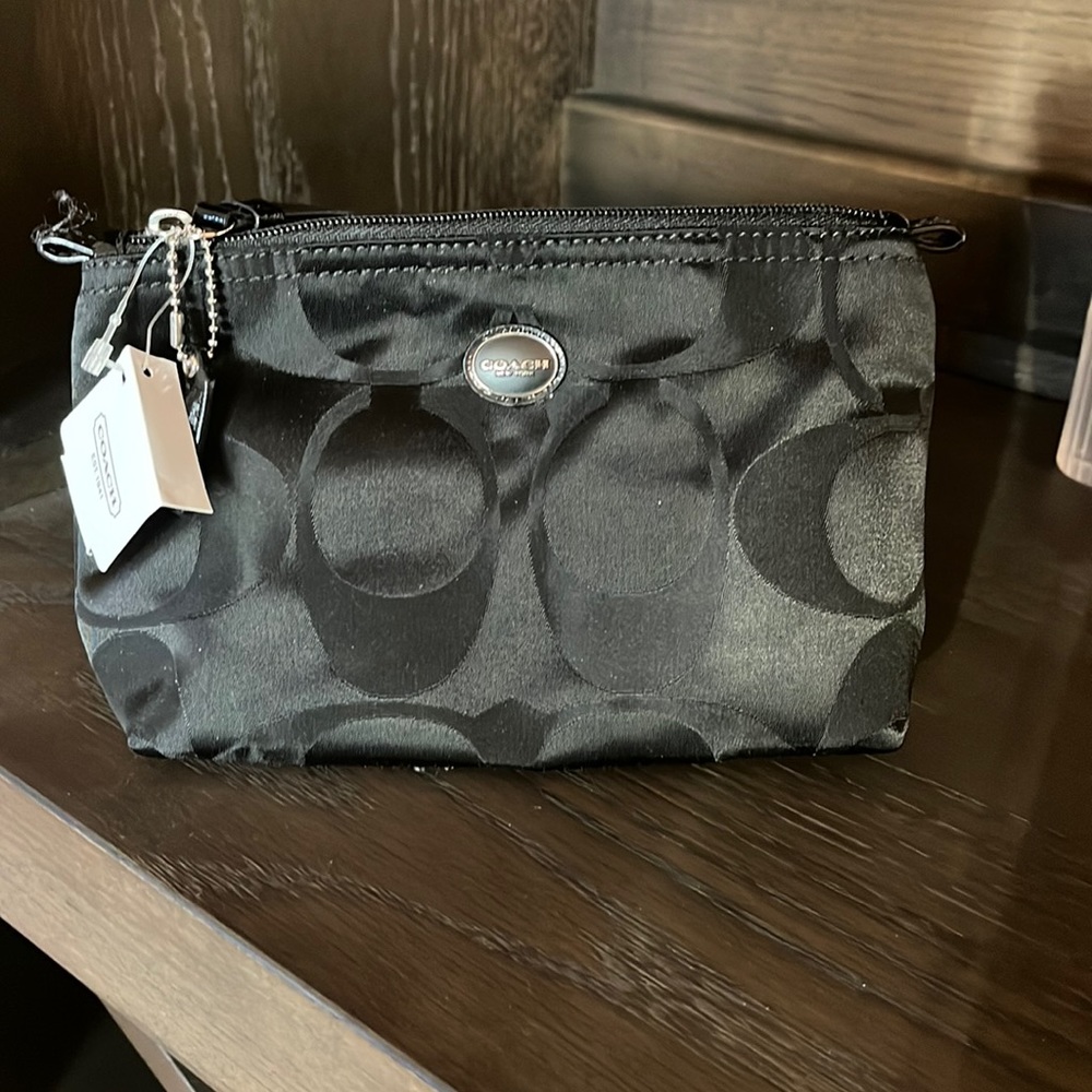 Black coach cosmetic bag NWT